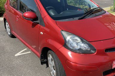 Toyota Aygo with a new windscreen a summer day